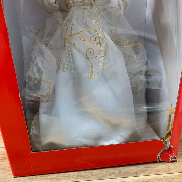 New Kurt S Adler Angel Christmas Tree Topper 12” White Gold Illuminated Light Up - Picture 3 of 5